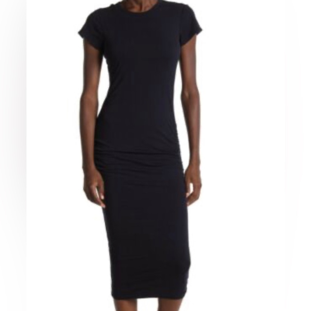 James Peres ruched midi dress